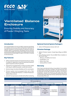 Ventilated Balance Enclosure Sell Sheet​ (English)​